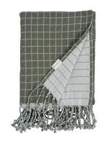 Fabelab - Baby Blanket - Grid - Olive - Antklodė ir lovatiesė - Žalia