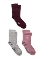 Minymo - Wool Socks - Rib 3-Pack - Kojinės - Rožinė