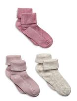 Minymo - Baby Sock Rib (3 Pack) - Kūdikių kojinės - Rožinė