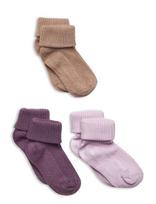 Minymo - Baby Sock Rib (3 Pack) - Kūdikių kojinės - Violetinė
