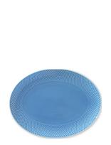 Lyngby Porcelæn - Rhombe Color Ovalt Serveringsfad 28.5X21.5 Blå - Vakarienės lėkštės - Mėlyna