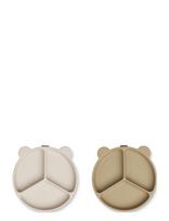 Liewood - Stacy Divider Suction Plate 2-Pack - Lėkštės - Marga / raštuota