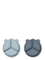 Liewood - Stacy Divider Suction Plate 2-Pack - Lėkštės - Mėlyna