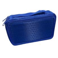 2/3/4 Layers Colored Pencil Bag Large Capacity School Stationery Bag Pen Pouch  Office Accessories Blue-32 Holes