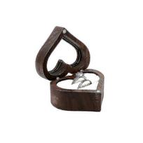 1Pcs Wooden Unique Heart Shape Ring Box