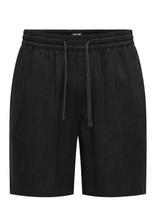 ONLY & SONS - Onstel Visc Lin Shorts 0075 Cs - Laisvalaiko marškiniai - Juoda