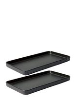 Aida - Raw Titanium Black - Rektangulær Fad 2 Stk 34 X 18 X 2,5 Cm Gaveæske - Serviravimo lėkštė - Juoda