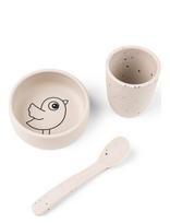 Done By Deer - Silicone First Meal Set Birdee Sand - Vakarienės rinkiniai - Smėlio