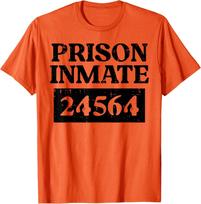 Halloween Prisoner Prison Inmate Funny Costume Unisex T-Shirt S įvairiaspalvis