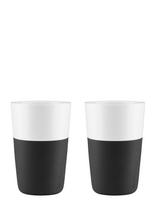 Eva Solo - 2 Cafe Latte-Krus Black - Kavos puodelis - Marga / raštuota