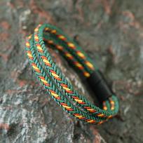 Nauja „Pride“ vaivorykštės pintų apyrankių pora vyrams ir moterims, rankų darbo pintos virvės apyrankė su magnetiniu užsegimu, universali apyrankė 20.5cm(8inch) žalia