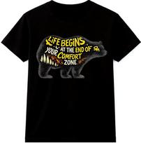 Comfort Zone T Shirt Bear Graphic Motivational Quote Tee Inspirational Shirt S įvairiaspalvis