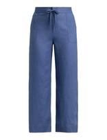 Lauren Women - Linen Wide-Leg Pant - Plačios kelnės - Mėlyna