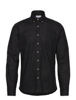 Lindbergh - Cotton/Linen Shirt L/S - Lininiai marškiniai - Juoda