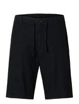 Selected - Slmregular-Brody Linen Bld Shorts Noos - Laisvalaiko marškiniai - Juoda