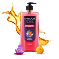 Santoor Brightening Shower Gel Saffron Marigold Body Wash For Glowing Skin Pack Of 1 500ml Luminous Daily Cleansing