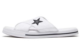 Converse One Star Slide Drobė Baltos Šlepetės 'Baltos Juodos' Moteriškos 565530C 39