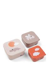 Done By Deer - Snack Box Set 3 Pcs Happy Clouds Powder - Pietų dėžutė - Marga / raštuota