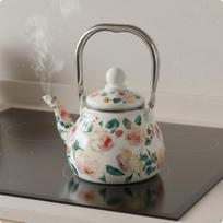 1L emaliuotas virdulys, suderinamas su indukcine kaitlente, mini virykle, lengvai valomas, gėlių rašto arbatinukas Flower Teapot