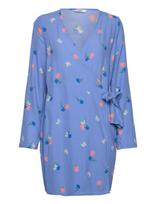 Envii - Enlime Ls V-N Dress Aop 7014 - Trumpa suknelė - Mėlyna