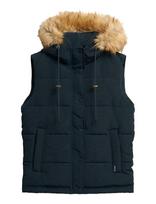 Superdry - Vintage Everest Faux Fur Gilet - Paminkštinta liemenėlė - Tamsiai mėlyna