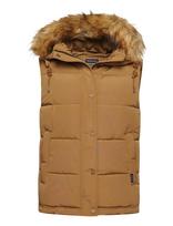 Superdry - Vintage Everest Faux Fur Gilet - Paminkštinta liemenėlė - Ruda