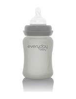 Everyday Baby - Glass Baby Bottle Healthy + Quiet Grey 150Ml - Kūdikių buteliukas - Pilka