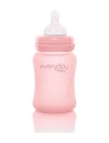 Everyday Baby - Glass Baby Bottle Healthy + Rose Pink 150Ml - Kūdikių buteliukas - Rožinė