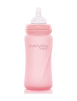 Everyday Baby - Glass Baby Bottle Healthy + Rose Pink 240Ml - Kūdikių buteliukas - Rožinė