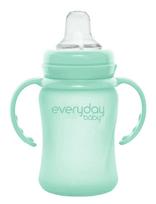 Everyday Baby - Glass Sippy Cup Healthy + Mint Green - Kūdikių buteliukas - Žalia