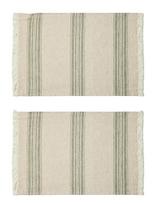 Compliments - Arles Place Mat 36X50 Cm W/Fringes - 2 Pack - Padėkliukas - Žalia