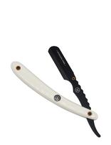 Parker - Parker Srwba - White Abs Handle Clip Type Black Blade Holder Barber/Straight Razor - Skrudintuvas - Marga / raštuota
