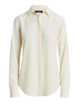 Lauren Ralph Lauren - Classic Fit Crepe Shirt - Marškinėliai ilgomis rankovėmis - Kreminė spalva