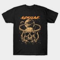 Men Black Print T-shirt Audioslave Band No-Cut Transfer Paper Print Cotton Tshirt 3XL juoda