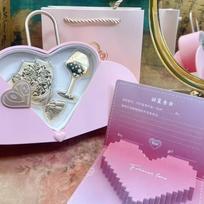 Heart-Shaped 999 Pure Gold Rose Ornament Gift Box for Valentine's & Qixi Festival