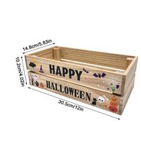 Wooden Halloween Candy Box - Home Decor Centerpiece & Dessert Storage Ornament Candy Box