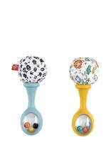 Fisher-Price - Baby Rattle ‘N Rock Maracas Toys, Set Of 2 For Infants 3+ Months, High Contrast - Barškutis - Kreminė spalva