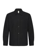 Brixtol Textiles - Frank Linen Dark Navy - Lininiai marškiniai - Juoda