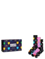 Happy Socks - 3-Pack Mixed Cat Socks Gift Set - Įprastos kojinės - Tamsiai mėlyna