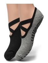 Gaiam - Gaiam Grippy Yoga Socks Dovetail 2Pk - Jogos kojinės - Juoda