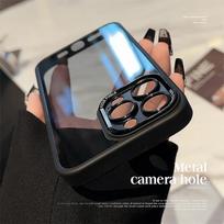 Metal Camera Frame Mobile Phone Case for iPhone 15 14 Pro Max Plus 13 12 11 Mil-Drop Protection Cases Ultra Slim Back Cover For iPhone 13
