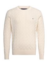 Tommy Hilfiger - Classic Cotton Cable Crew Neck - Apvalios apykaklės megztinis - Balta