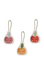 Fabelab - Ornaments Embroidered - Apple 3 Pack - Dekoravimo aksesuaras - Marga / raštuota