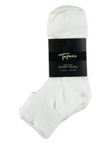 TOPECO - Sport Socks, Mid-Cut 4-P, White 40/45 - Įprastos kojinės - Balta