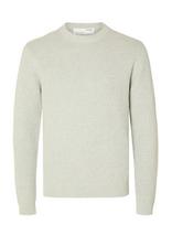 Selected - Slmdane Ls Knit Reg Struc Crew Neck Noos - Apvalios apykaklės megztinis - Pilka