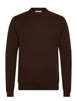Selected - Slmdane Ls Knit Reg Struc Crew Neck Noos - Apvalios apykaklės megztinis - Ruda