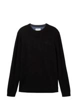 Tom Tailor - Basic Crewneck Knit - Apvalios apykaklės megztinis - Juoda