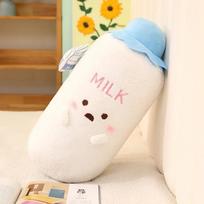 Soft Cartoon Milk Bottle Pillow Kawaii Stuffed Cotton Plush Toys Baby's Bottle Doll For Boys And Girls Christmas Birthday Gifts 50cm mėlyna