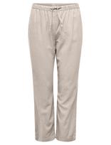 ONLY Carmakoma - Carcaro Mw Linen Bl Pull-Up Pant Tlr - Lininės kelnės - Smėlio