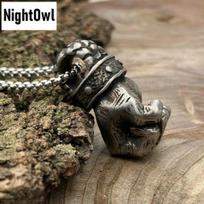 Cool Mens Vintage Black Power Boxing Fist Pendant Necklace Stainless Steel Men black